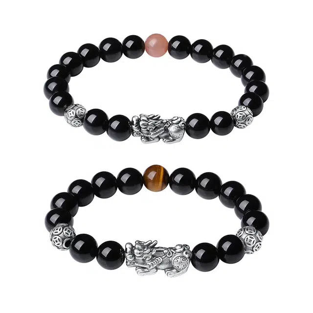 艾卡拉 国风设计复古国风设计处理 黑曜石 手串 男女同款情侣款