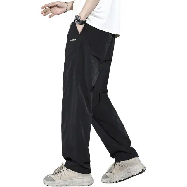 协协乐 高街风美式透气速干工装裤薄款百搭冰丝凉感潮流宽松直筒阔腿长裤休闲裤 男款