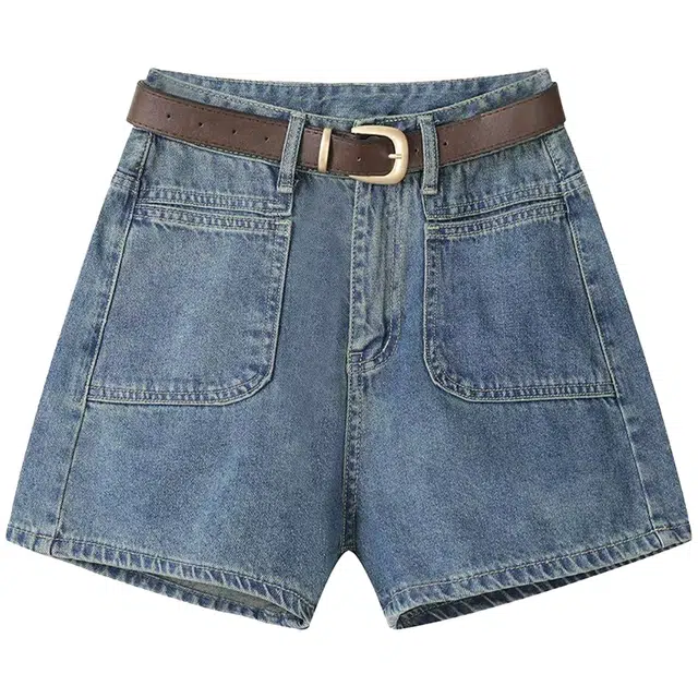 兰缪 薄款高腰辣妹宽松显瘦神裤牛仔短裤 女款