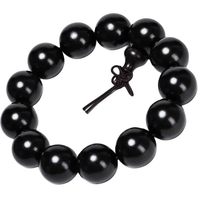 得笙陌 文玩佛珠转运珠盘玩念珠时来运转好运国潮 黑檀 木作手串 男女同款情侣款