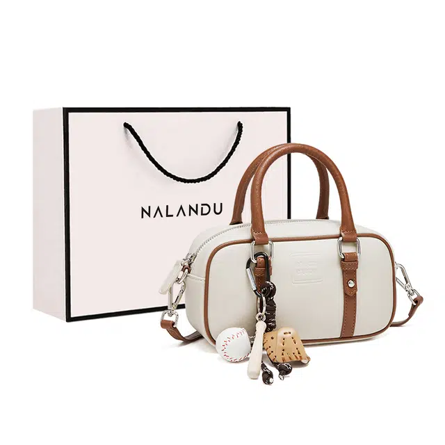 纳兰杜 高级感通勤小众洋气时尚休闲百搭 合成革 波士顿包单肩斜挎手提包 女款 多色