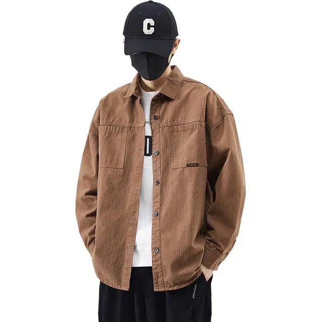 隐狼世家 翻领纯棉休闲服时尚舒适长袖衬衫 男款
