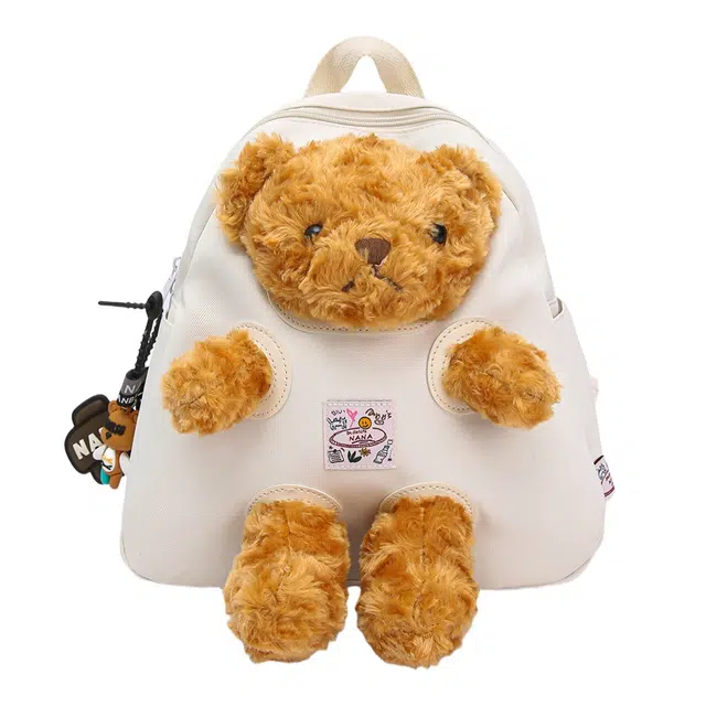 帕克熊 毛绒小熊天真呆萌轻便 尼龙 双肩包 女款 多色