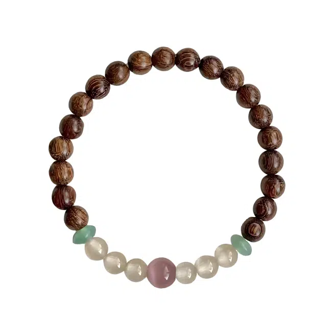 嫒柯 国潮新中式轻奢高级古韵清晰风文玩盘玩招财纳福佛珠念珠复古风文艺风#好运 金丝檀木 手串 男女同款情侣款