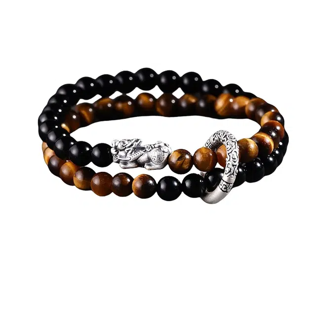 子婳 貔貅轻奢高级感平安扣转运串珠复古国潮小众精致时尚百搭 虎眼石 手串 男款