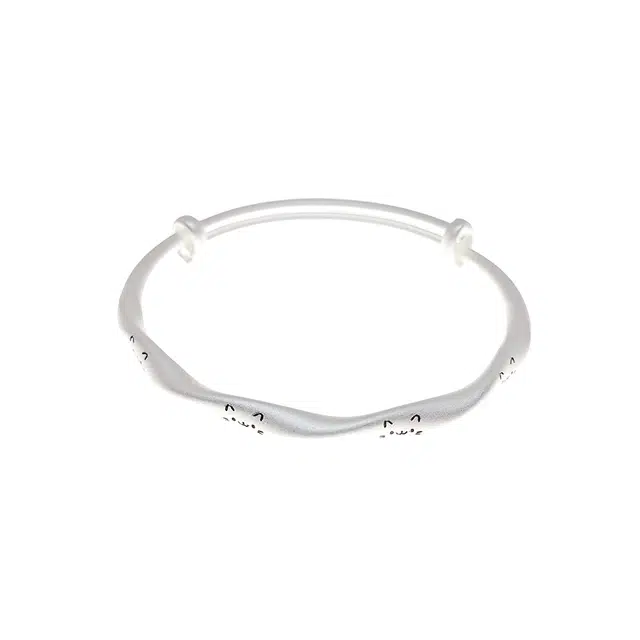 饰伴 可爱小猫 国潮轻奢高级简约小众轻奢百搭好运 开口可调节设计 雅致高级质感 合金 手镯 女款