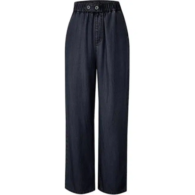 潞优野 舒适薄款阔腿天丝牛仔裤 女款