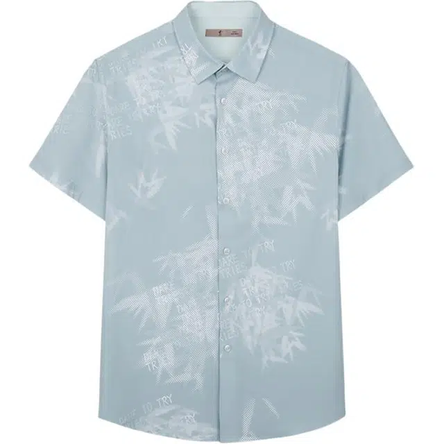 才子 舒适轻盈透气莫代尔休闲短袖衬衫 男款