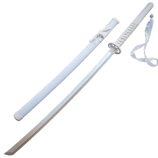 萌益兔 袖白雪斩月死神木刀带鞘武士刃刀柄剑鞘夜光带灯 充电发光刀光剑 精美简约优雅独特设计剑刃 成品模型