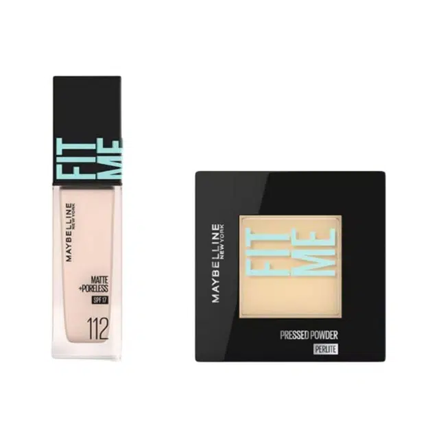 美宝莲 柔雾粉底液粉饼彩妆套装 易上色 两件套