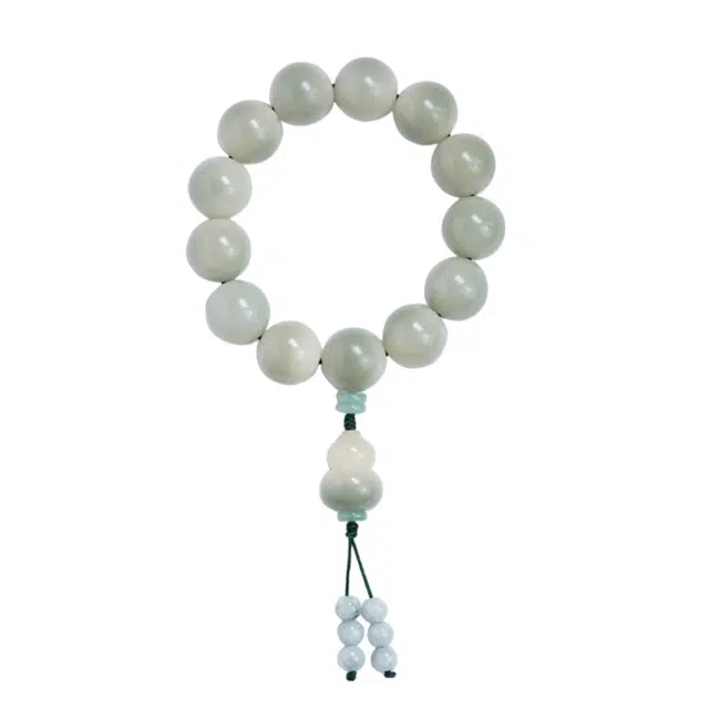 宣华意 渐变绿时尚典雅手持盘玩文玩佛珠 福禄纳福 诸事顺遂#好运 菩提根 手串 男女同款情侣款