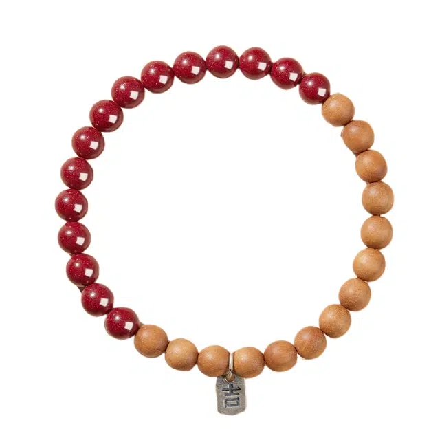 宣华意 本命年好运福牌 平安护身符 朱事顺利#吉祥好运 桃木 手串 男女同款情侣款