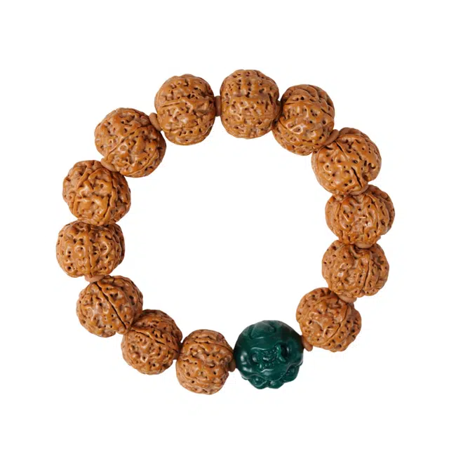 宣华意 新中式 复古盘玩文玩藏式六瓣高油满肉佛珠 招财吞金兽财源滚滚#好运 金刚菩提 手串 男女同款情侣款