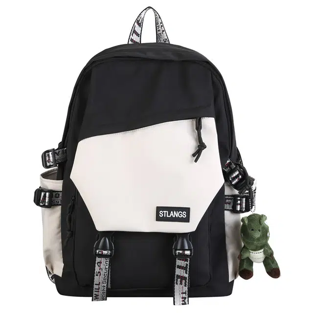 帕克熊 不规则多功能收纳简约 尼龙 双肩包 男女同款情侣款 多色