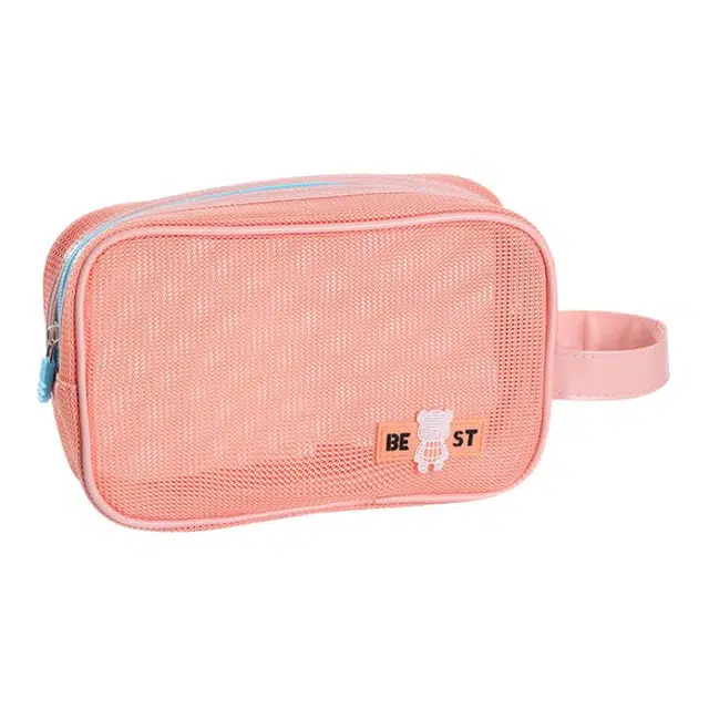 馨枕居 假日手提收纳包出差旅行化妆包网纱沙滩包化妆包大容量高级感