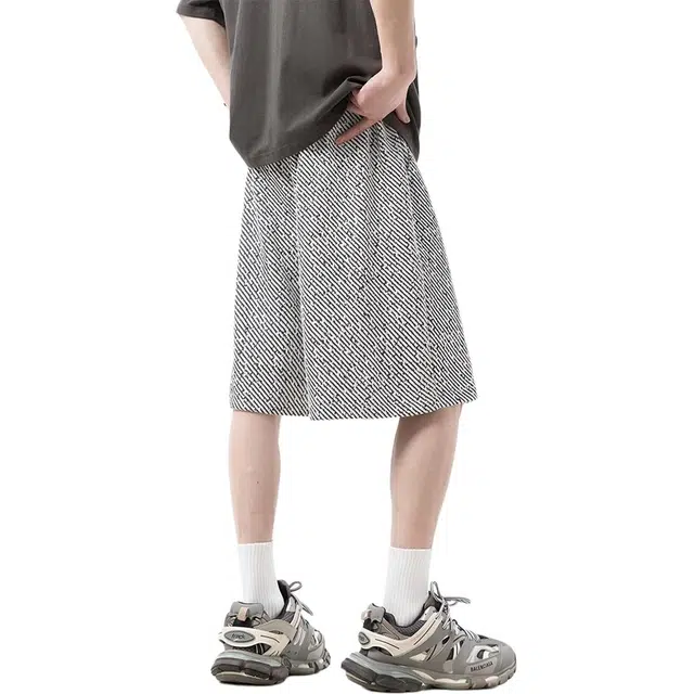 徐百货 美式高街斑马纹小香风运动潮流高级感痞帅夏季休闲短裤 男女同款