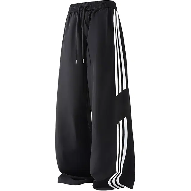 单爵 三条杠美式男垂坠感高级感薄款直筒宽松阔腿裤休闲裤 男女同款