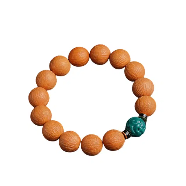 宣华意 新中式国潮文玩凤羽肌理纹佛珠手饰 貔貅转运珠 财运广进 诸事顺利#好运 猴头核桃 手串 男款