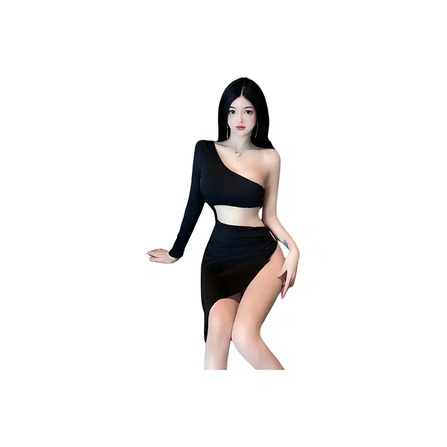 崇朵  情趣内衣吊带单身连肩裙大码性感免脱小胸制服诱惑约会战袍睡衣高级感