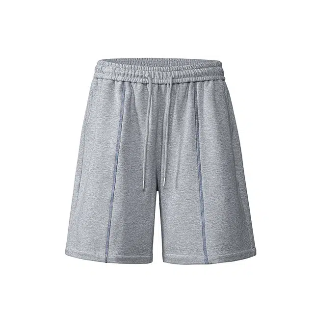 欧路得 美式条纹拼接设计感小众宽松中裤潮牌百搭运动五分裤休闲短裤 男款