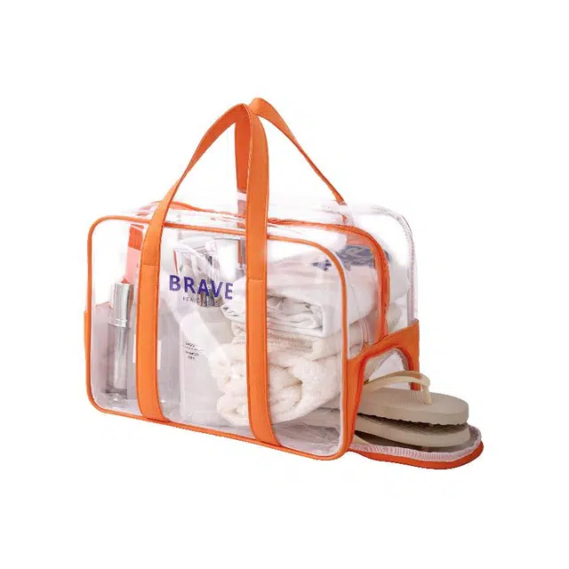 馨枕居 旅行化妆包水晶干湿分离沙滩包健身游泳防水洗漱包透明化妆包