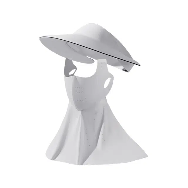 俞兆林 冰丝面罩护颈帽子一体脸罩全脸防紫外线开车骑行脸基尼遮脖子大帽檐遮阳透气无痕空顶太阳帽 锦纶 防晒帽 女款