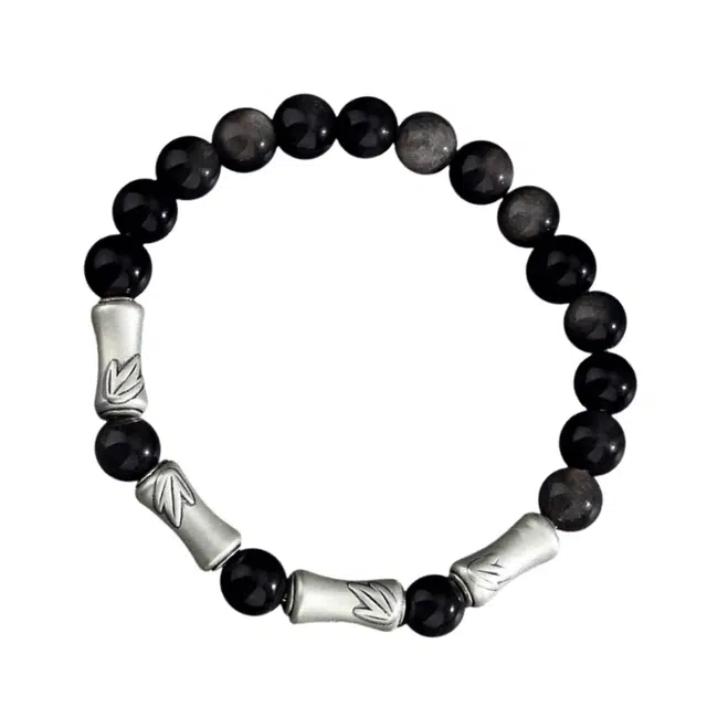 宣华意 新中式高级感国潮 考试上岸 节节高升 黑曜石 手串 男款