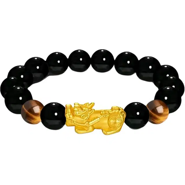 余笙情 貔貅招财暴富纳福文玩串珠虎眼石转运珠国风小众轻奢设计送福气#好运 黑檀 手串 男女同款情侣款