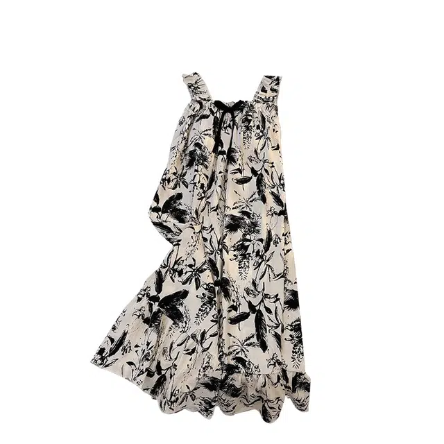 俏韵 带胸垫无袖吊带睡衣云朵棉中长款睡裙 女款