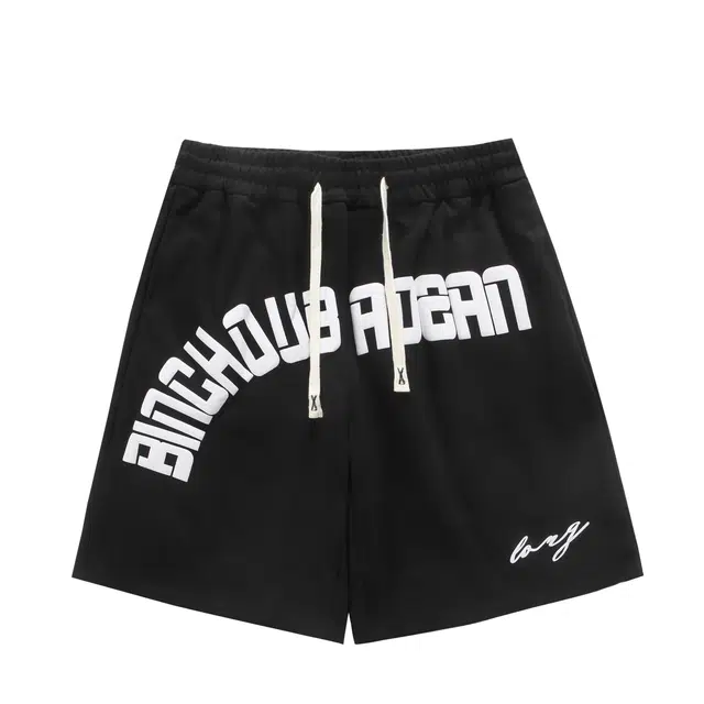 爆赞 美式字母五分裤潮牌运动潮流宽松休闲短裤 男女同款
