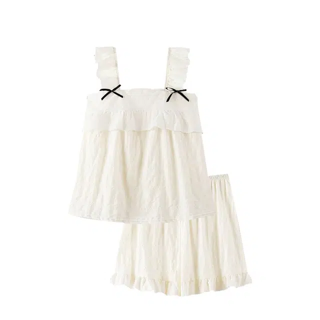 俏韵 带胸垫吊带短裤简约甜美性感家居服睡衣套装 女款