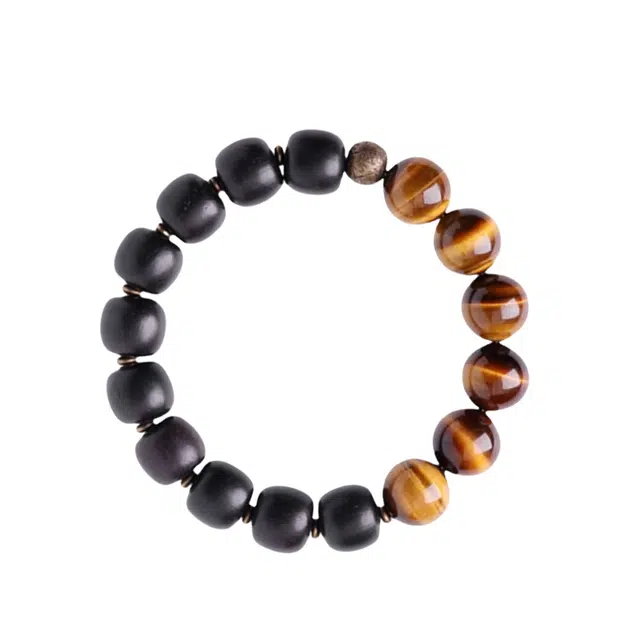 宣华意 复古潮流大圆珠子把玩文玩手饰 黑檀 手串 男女同款情侣款