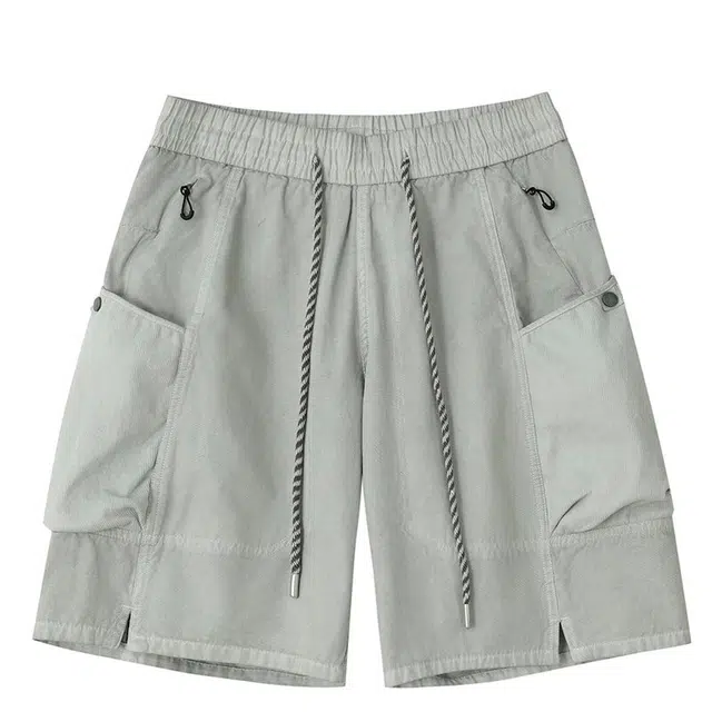 拓菲 设计款做旧宽松直筒多口袋时尚痞帅高街五分裤潮工装短裤 男女同款