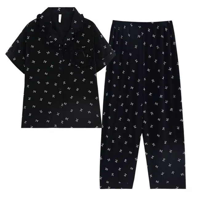 顶瓜瓜 简约舒适透气柔软家居服睡衣套装 女款