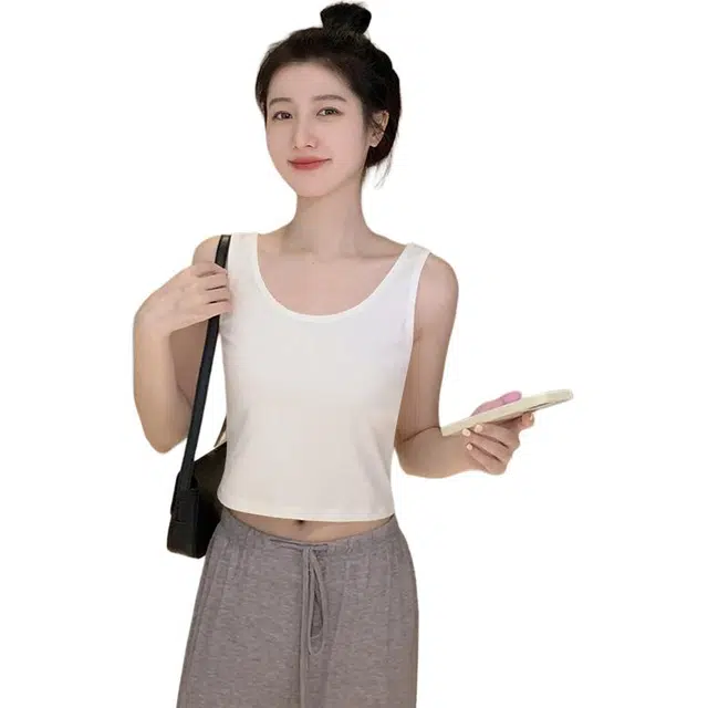 善己  善己吊带内搭美背外穿纯色短款打底衫上衣  运动背心  女款