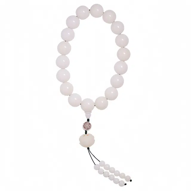 宣华意 十八子文玩盘玩圆珠配饰手持佛念珠 白玉菩提 手串 男女同款情侣款