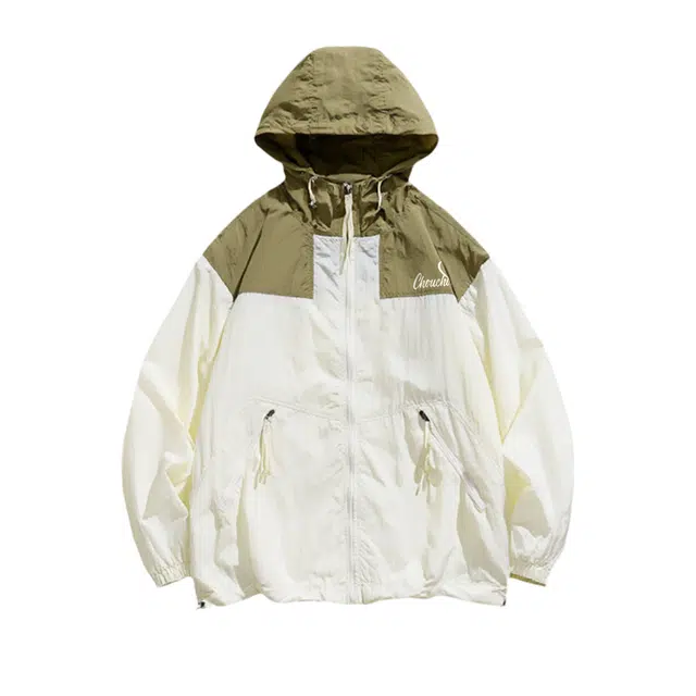 周同学 周杰伦户外简约拼色吸湿排汗薄款跑步皮肤衣开衫休闲运动训练宽松通勤连帽户外 超轻透气速干防紫外线凉感防晒服 女款