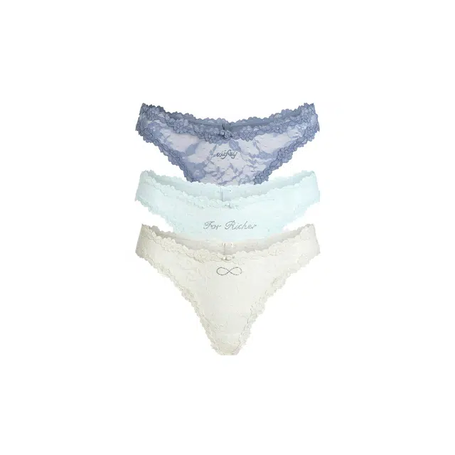 SKIMS STRETCH LACE DIPPED THONG 3-PACK 3