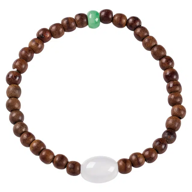 执福 冰润桶珠 圆珠 檀木 手串 男女同款情侣款