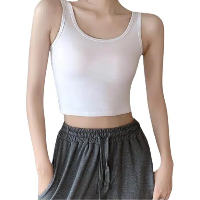 善己 纯色吊带休闲百搭美背外穿打底内搭短款背心 女款