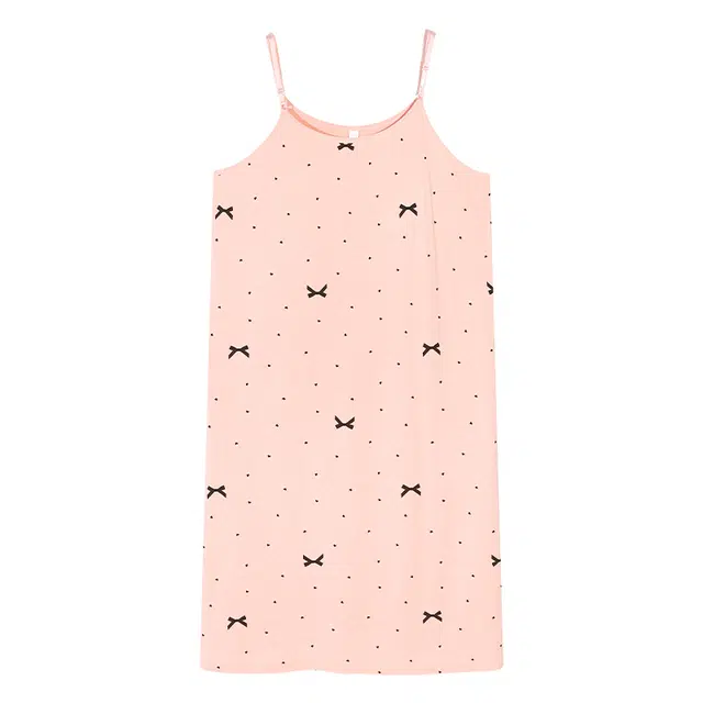 莫代尔 个性舒适柔软亲肤细腻圆领套头无袖慵懒宽松显瘦轻盈透气带胸垫防凸点家居裙吊带裙可外穿睡裙 女款