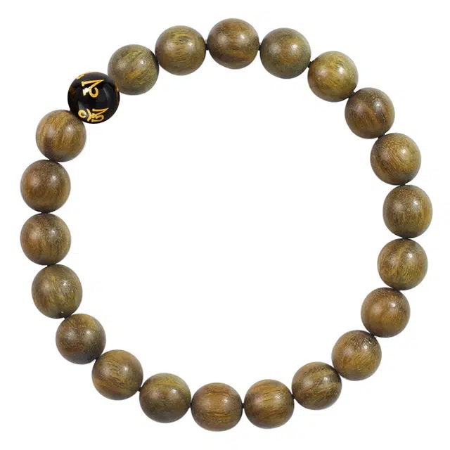 余笙情 六字箴言新中式国风国潮 绕指柔盘玩佛珠文玩 轻奢高级感#好运 绿檀 手串 男女同款情侣款