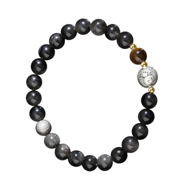 宣华意 复古国潮新中式 招财纳福 墨韵锦鲤#好运 黑曜石 手串 男款