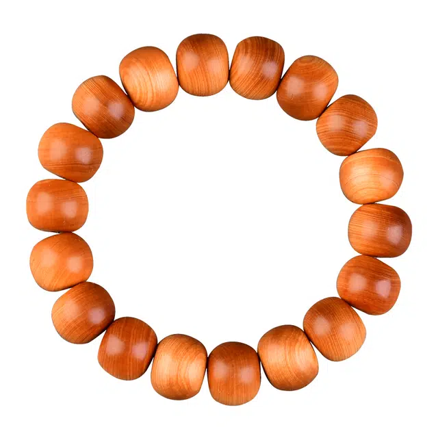 宣华意 国风复古典雅桶珠单圈陈化老料文玩盘玩佛珠 崖柏 手串 男女同款情侣款