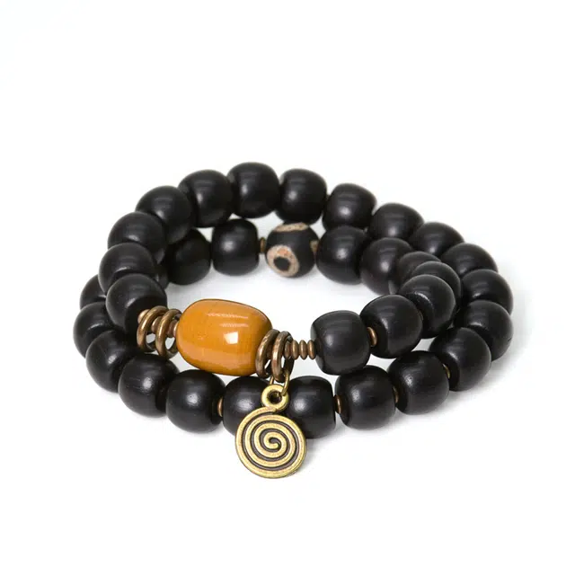 宣华意 小众设计民族风手工国潮文玩 黑檀 手串 男女同款情侣款