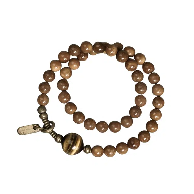 宣华意 复古民族风双圈个性文玩潮搭佛珠手链转运珠#好运 库克 菩提类手串 男女同款情侣款