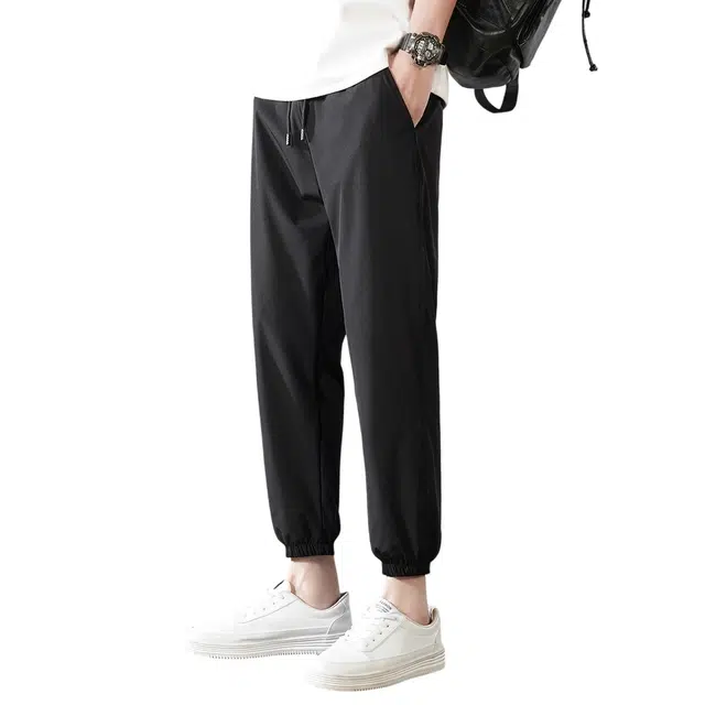 顶峰保罗 无性别主义美式高街潮牌裤子薄款速干卫裤束脚运动九分裤时尚百搭系带休闲裤 男女同款