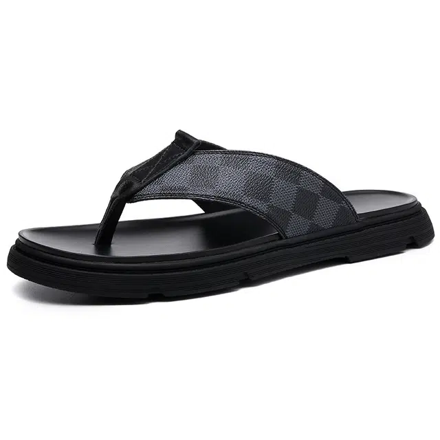 佐塞斯 简约时尚百搭舒适人字拖鞋 男款 黑色