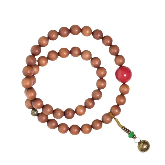 宣华意 民族风复古设计 手持文玩盘玩静心念珠 好运 檀木 木作手串 男女同款情侣款