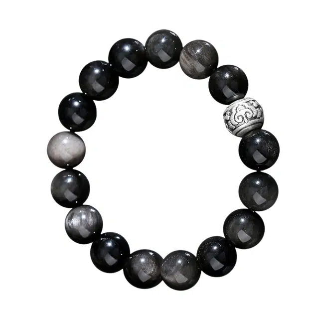 宣华意 国潮复古风转运珠小众轻奢高级感 福气满满#好运 黑曜石 手串 男款